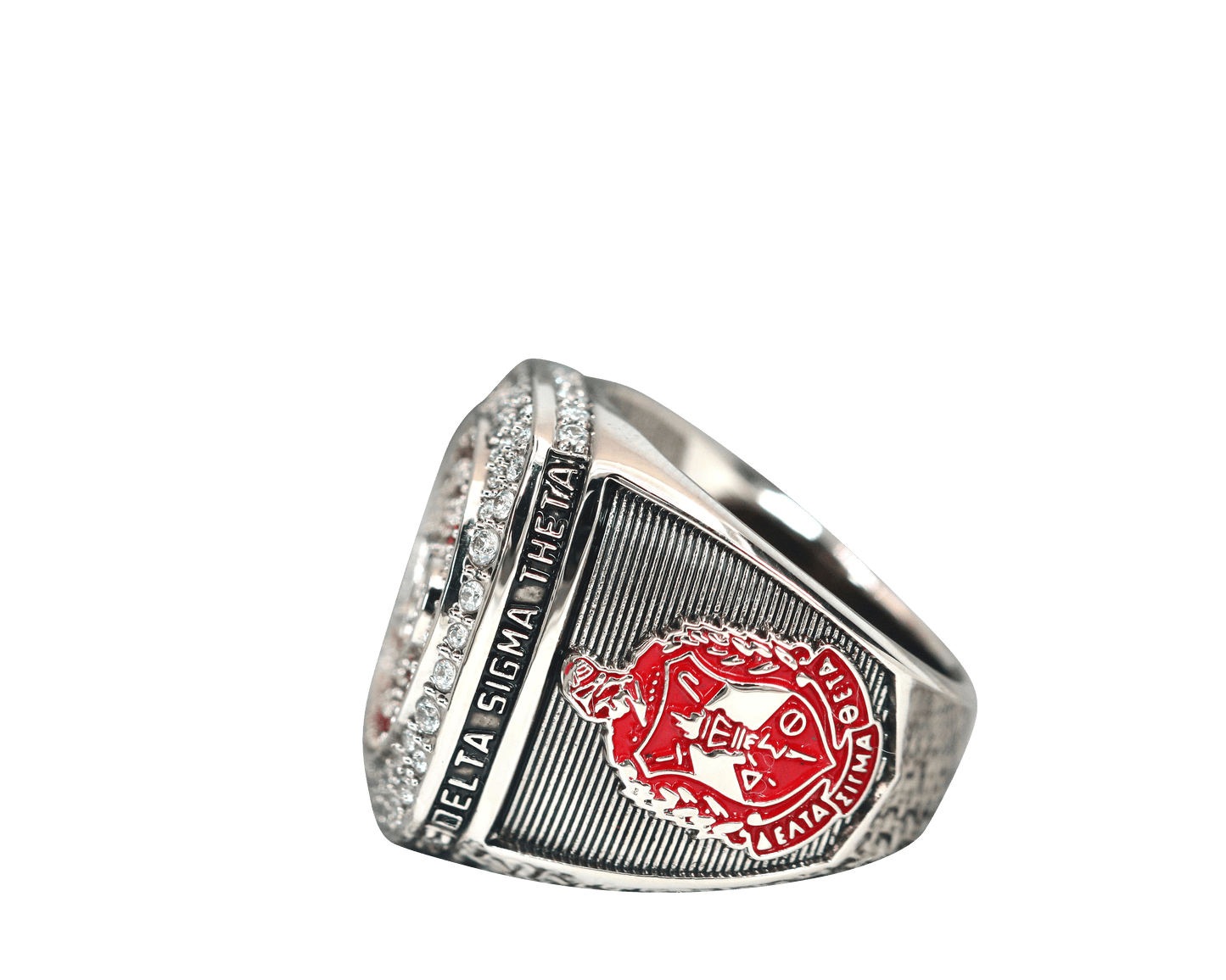 Delta Sigma Theta Sorority Ring (ΔΣΘ) - Shine Series, Silver - fratrings