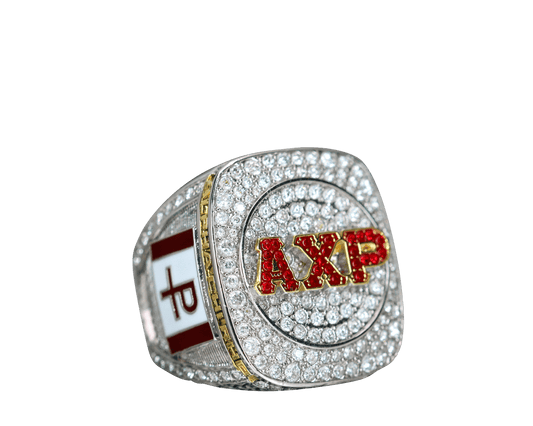 Alpha Chi Rho CROWS Fraternity Ring (ΑΧΡ) - Shine Series, Silver - fratrings
