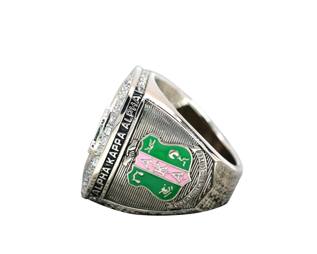 Alpha Kappa Alpha Sorority Ring (AKA) - Shine Series, Silver - fratrings