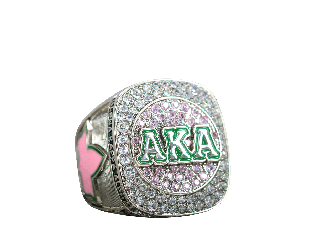 Alpha Kappa Alpha Sorority Ring (AKA) - Shine Series, Silver - fratrings