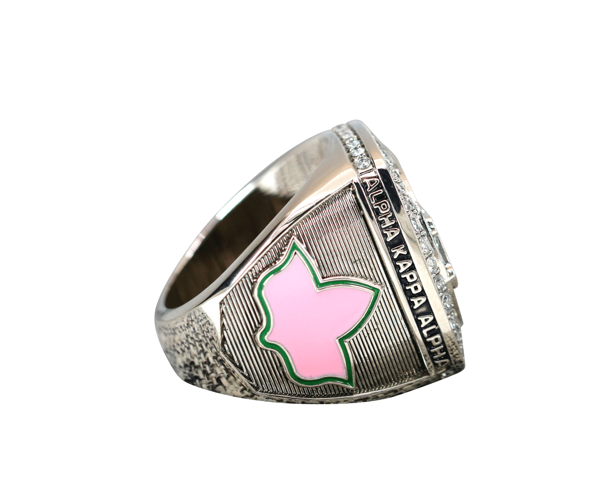 Alpha Kappa Alpha Sorority Ring (AKA) - Shine Series, Silver - fratrings