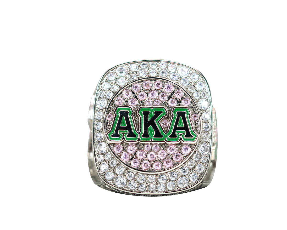 Alpha Kappa Alpha Sorority Ring (AKA) - Shine Series, Silver - fratrings