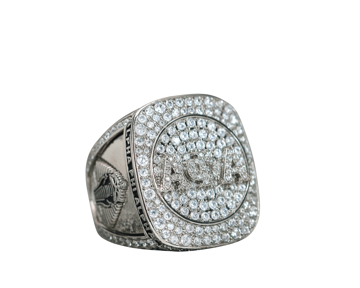 Alpha Phi Alpha Fraternity Ring (ΑΦΑ) - Shine Series, Silver - fratrings