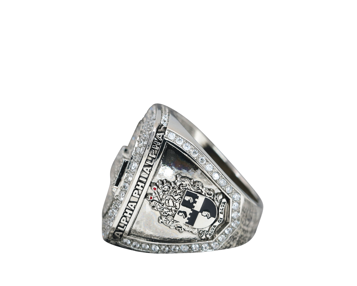 Alpha Phi Alpha Fraternity Ring (ΑΦΑ) - Shine Series, Silver - fratrings