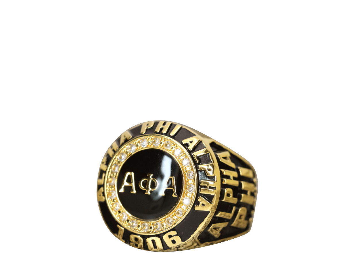 Alpha Phi Alpha Fraternity Ring Yellow Gold (ΑΦΑ) - Classic Man Series - fratrings