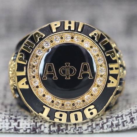 Alpha Phi Alpha Fraternity Ring Yellow Gold (ΑΦΑ) - Classic Man Series - fratrings