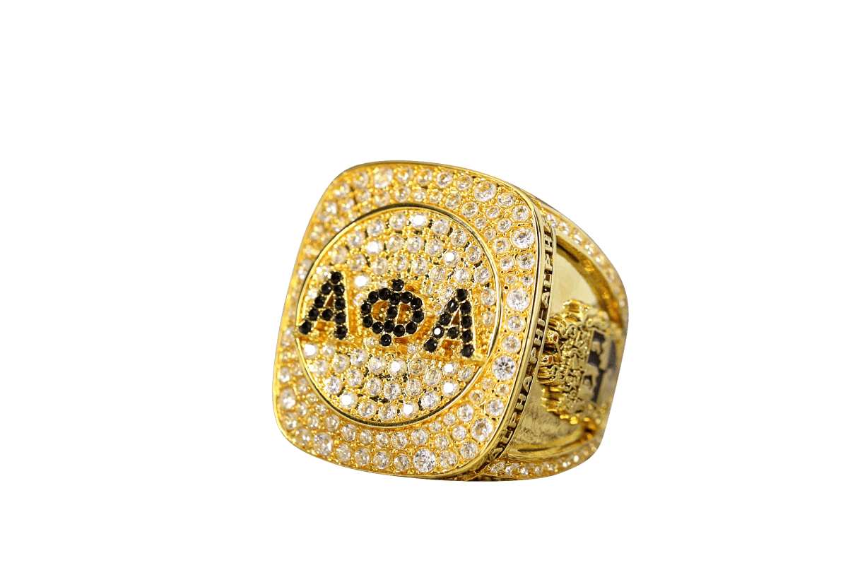 Alpha Phi Alpha Fraternity Ring Yellow Gold (ΑΦΑ) - Shine Series - fratrings