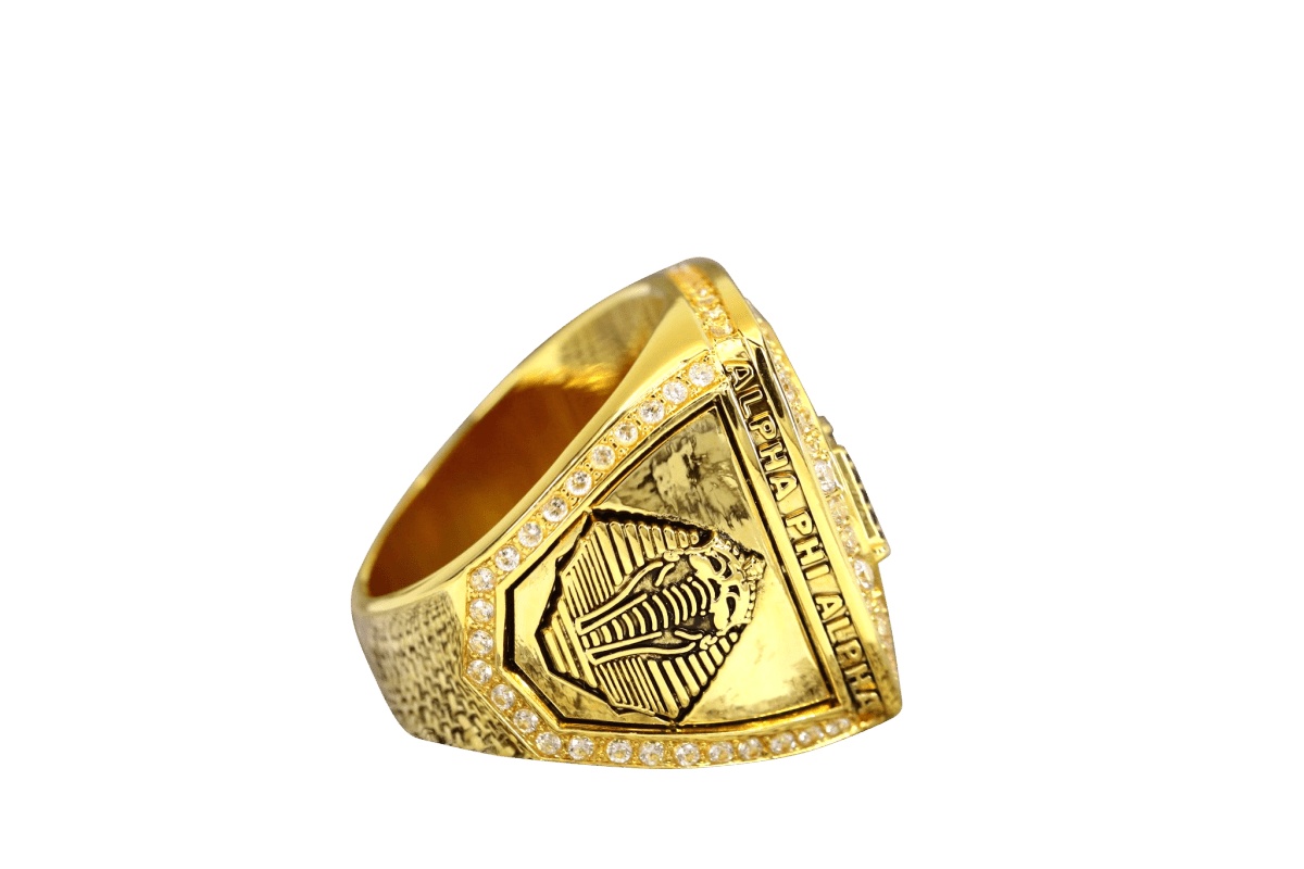 Alpha Phi Alpha Fraternity Ring Yellow Gold (ΑΦΑ) - Shine Series - fratrings