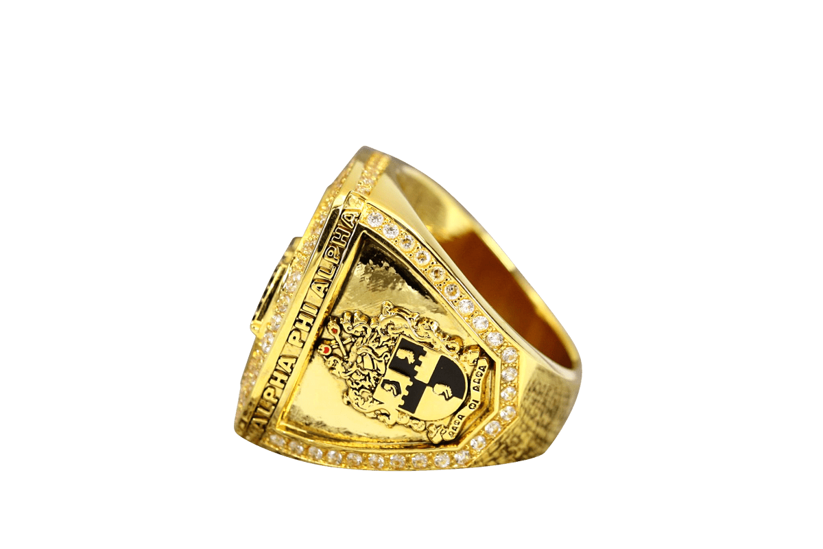 Alpha Phi Alpha Fraternity Ring Yellow Gold (ΑΦΑ) - Shine Series - fratrings