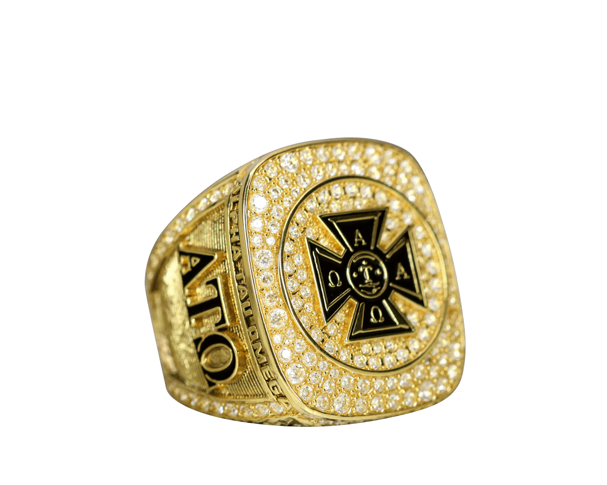 Alpha Tau Omega Fraternity Ring (ΑΤΩ) - Shine Series, Yellow Gold Face - fratrings