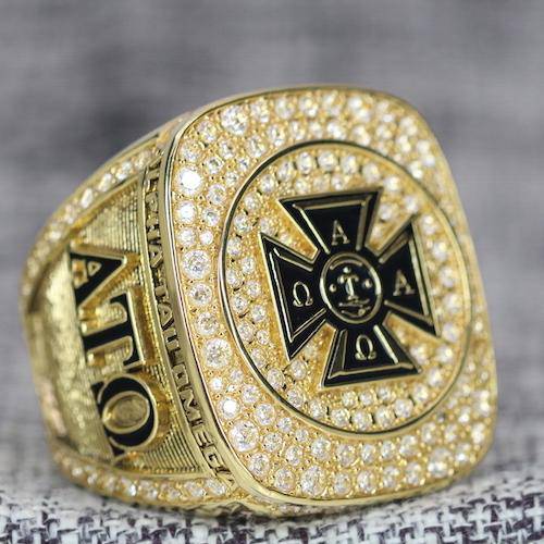 Alpha Tau Omega Fraternity Ring (ΑΤΩ) - Shine Series, Yellow Gold Face - fratrings