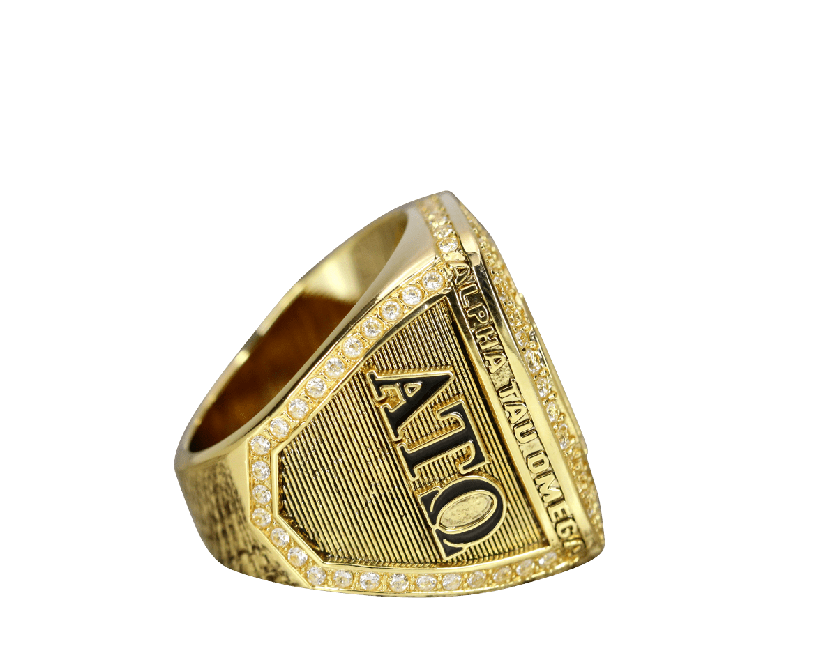 Alpha Tau Omega Fraternity Ring (ΑΤΩ) - Shine Series, Yellow Gold Face - fratrings