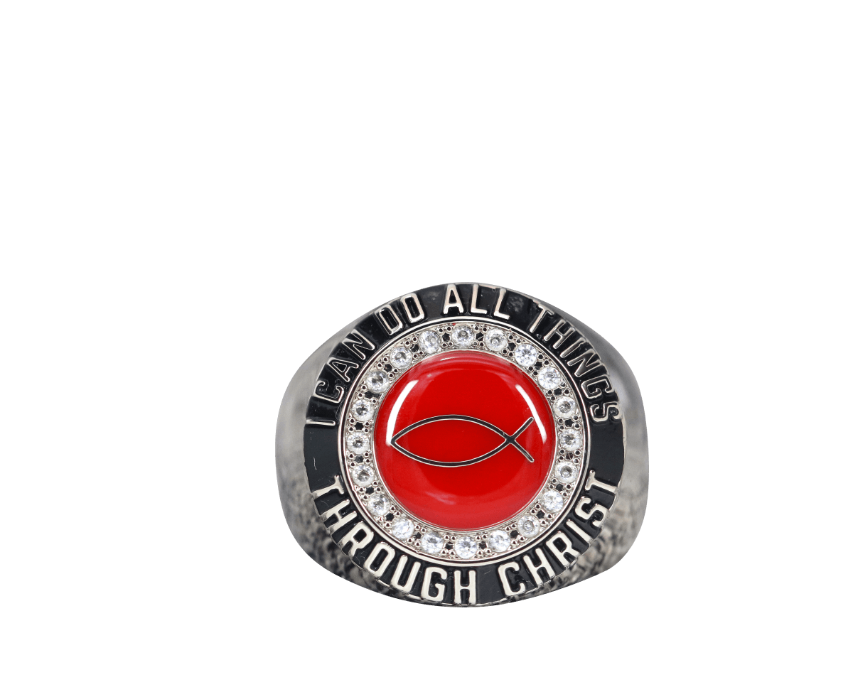 Christian Ichthys Ring - Diamond Halo Series - fratrings