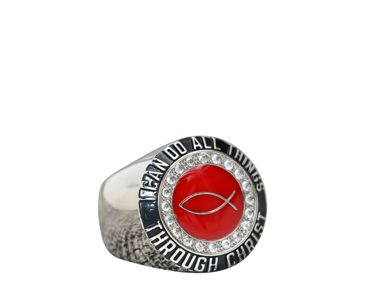 Christian Ichthys Ring - Diamond Halo Series - fratrings