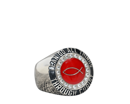 Christian Ichthys Ring - Diamond Halo Series - fratrings