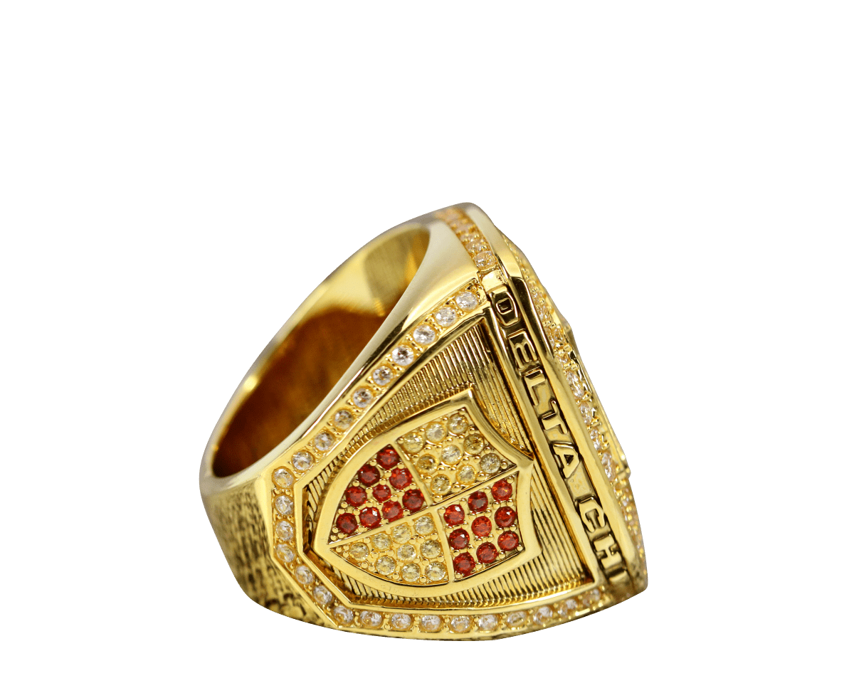 Delta Chi Fraternity Ring (ΔΧ) - Shine Series, Yellow Gold Face - fratrings