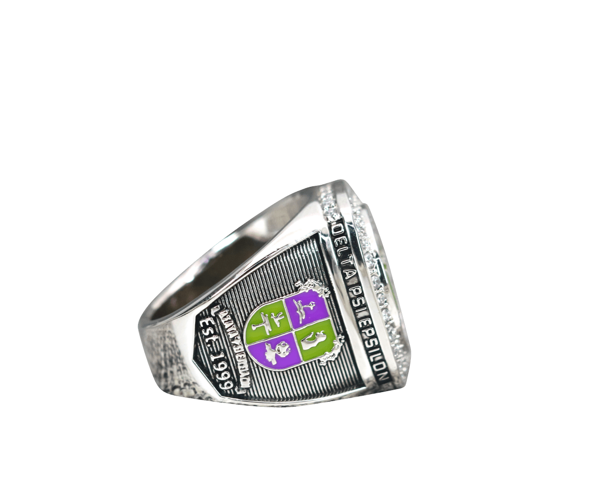 Delta Psi Epsilon Sorority Ring (ΔΨE) - Shine Series, Silver - fratrings