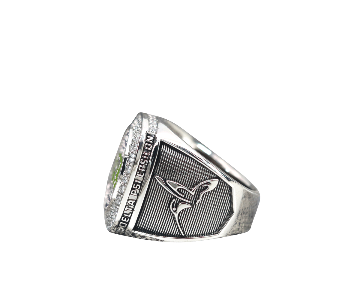 Delta Psi Epsilon Sorority Ring (ΔΨE) - Shine Series, Silver - fratrings