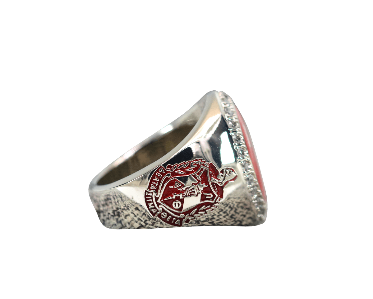 Delta Sigma Theta Sorority Ring (ΔΣΘ) - Flower Series, Silver - fratrings