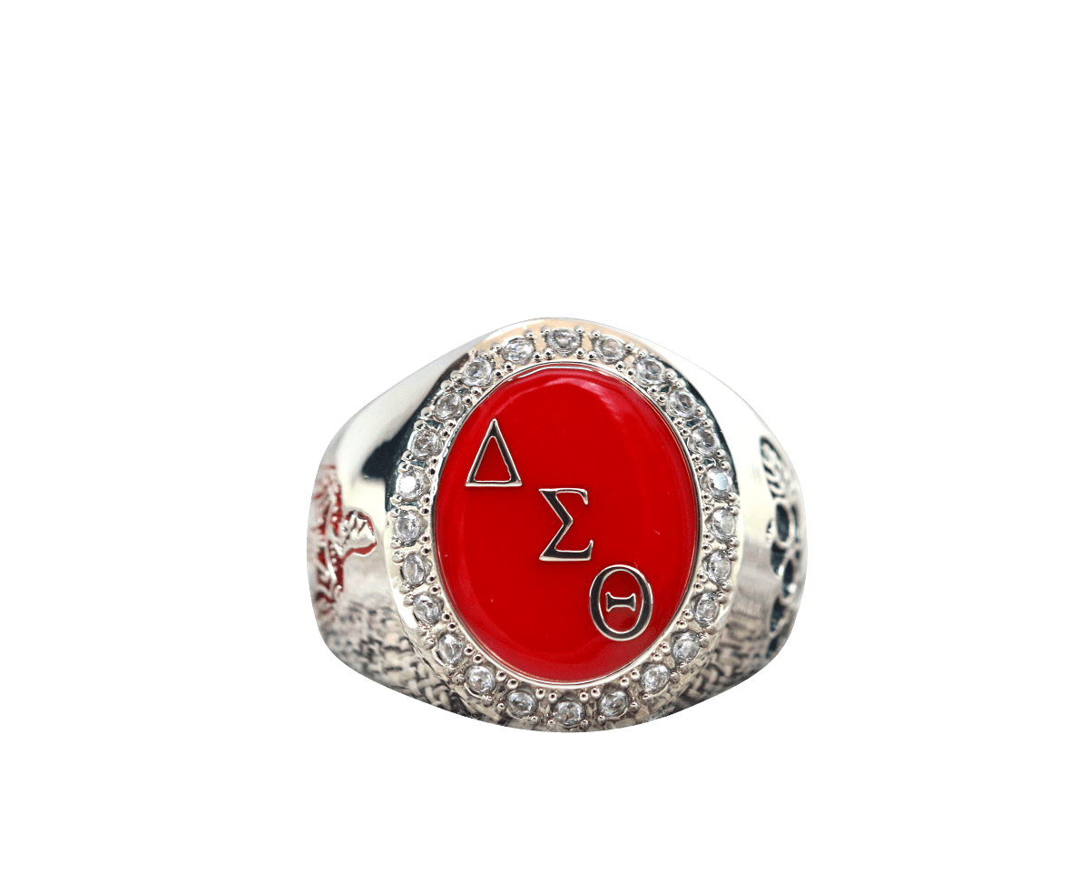 Delta Sigma Theta Sorority Ring (ΔΣΘ) - Flower Series, Silver - fratrings