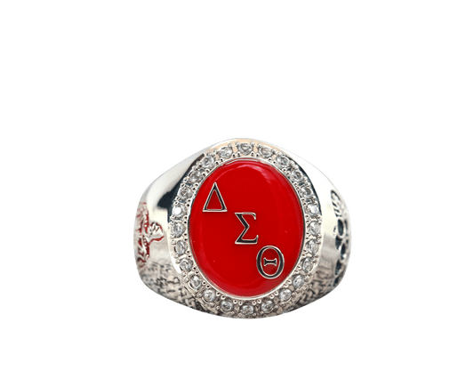 Delta Sigma Theta Sorority Ring (ΔΣΘ) - Flower Series, Silver - fratrings