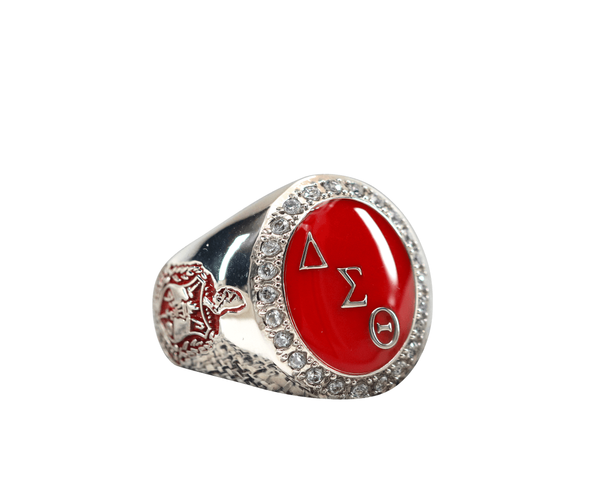 Delta Sigma Theta Sorority Ring (ΔΣΘ) - Flower Series, Silver - fratrings