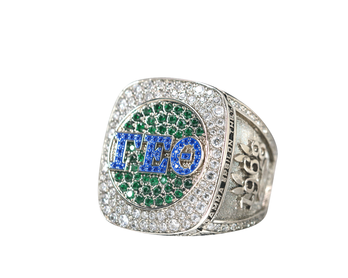 Gamma Epsilon Theta Fraternity Ring (ΓEΘ) - Shine Series, Silver - fratrings