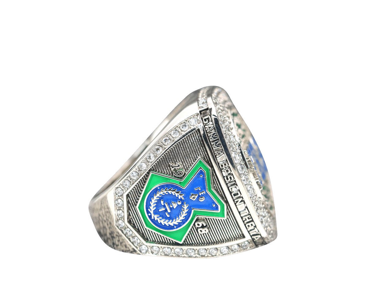 Gamma Epsilon Theta Fraternity Ring (ΓEΘ) - Shine Series, Silver - fratrings