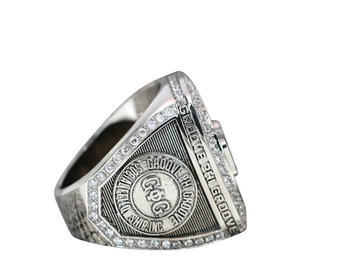 Groove Phi Groove Social Fellowship Ring (GΦG) - Shine Series, Silver - fratrings