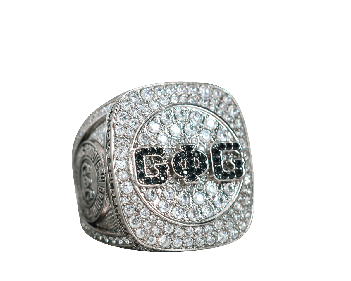 Groove Phi Groove Social Fellowship Ring (GΦG) - Shine Series, Silver - fratrings