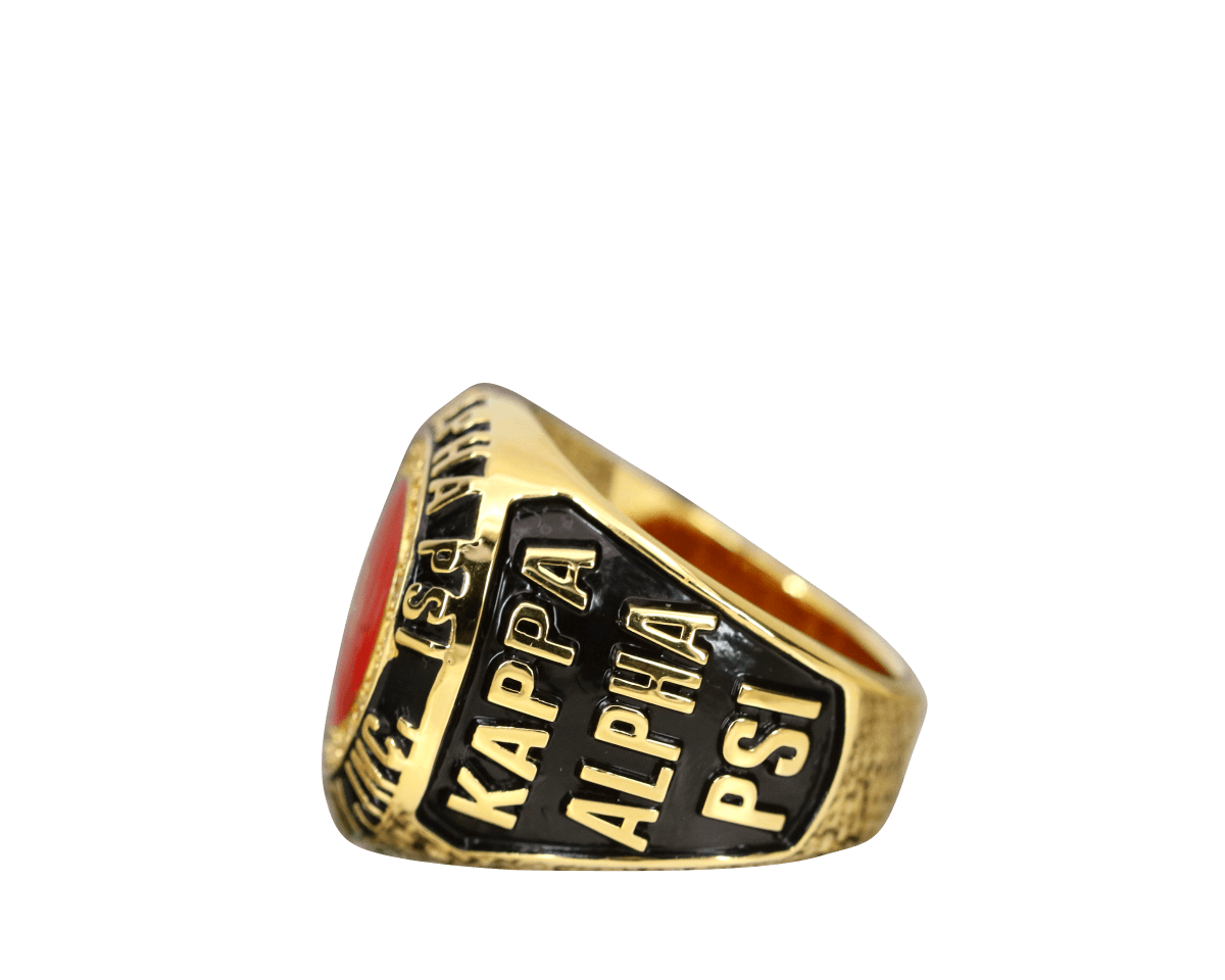 Kappa Alpha Psi Fraternity Ring Yellow Gold (ΚΑΨ) - Classic Man Series - fratrings