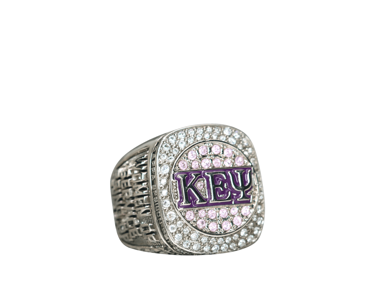 Kappa Epsilon Psi Military Sorority Ring (KEΨ) - Shine Series, Silver - fratrings