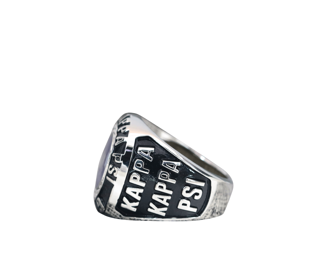 Kappa Kappa Psi Fraternity Ring (ΚKΨ) - Classic Man Series, Silver - fratrings