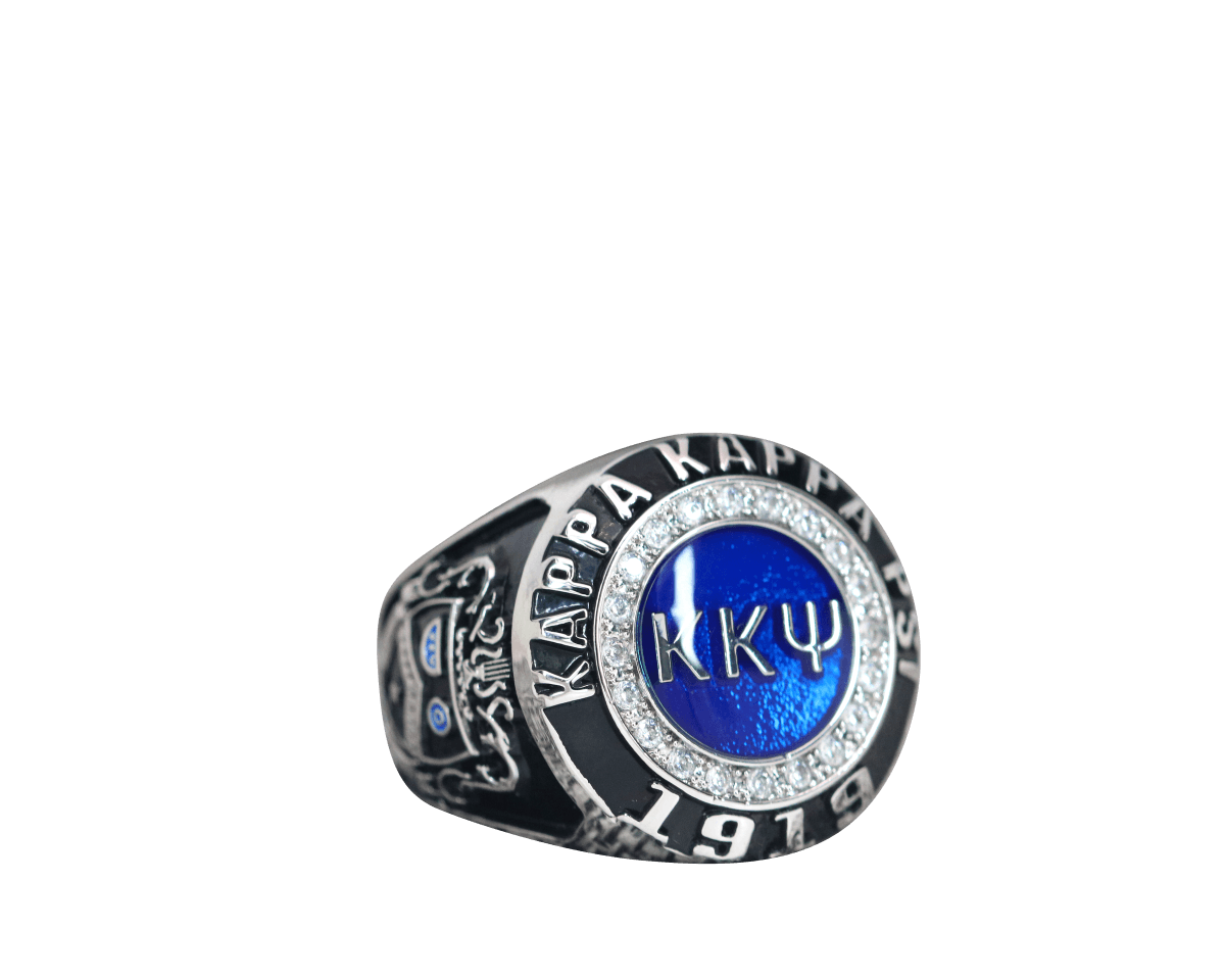 Kappa Kappa Psi Fraternity Ring (ΚKΨ) - Classic Man Series, Silver - fratrings