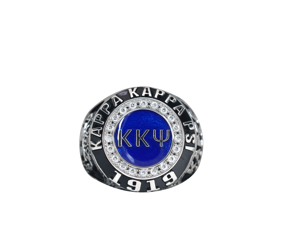 Kappa Kappa Psi Fraternity Ring (ΚKΨ) - Classic Man Series, Silver - fratrings