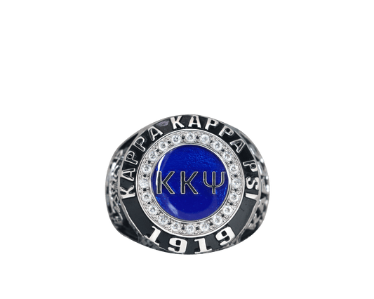 Kappa Kappa Psi Fraternity Ring (ΚKΨ) - Classic Man Series, Silver - fratrings