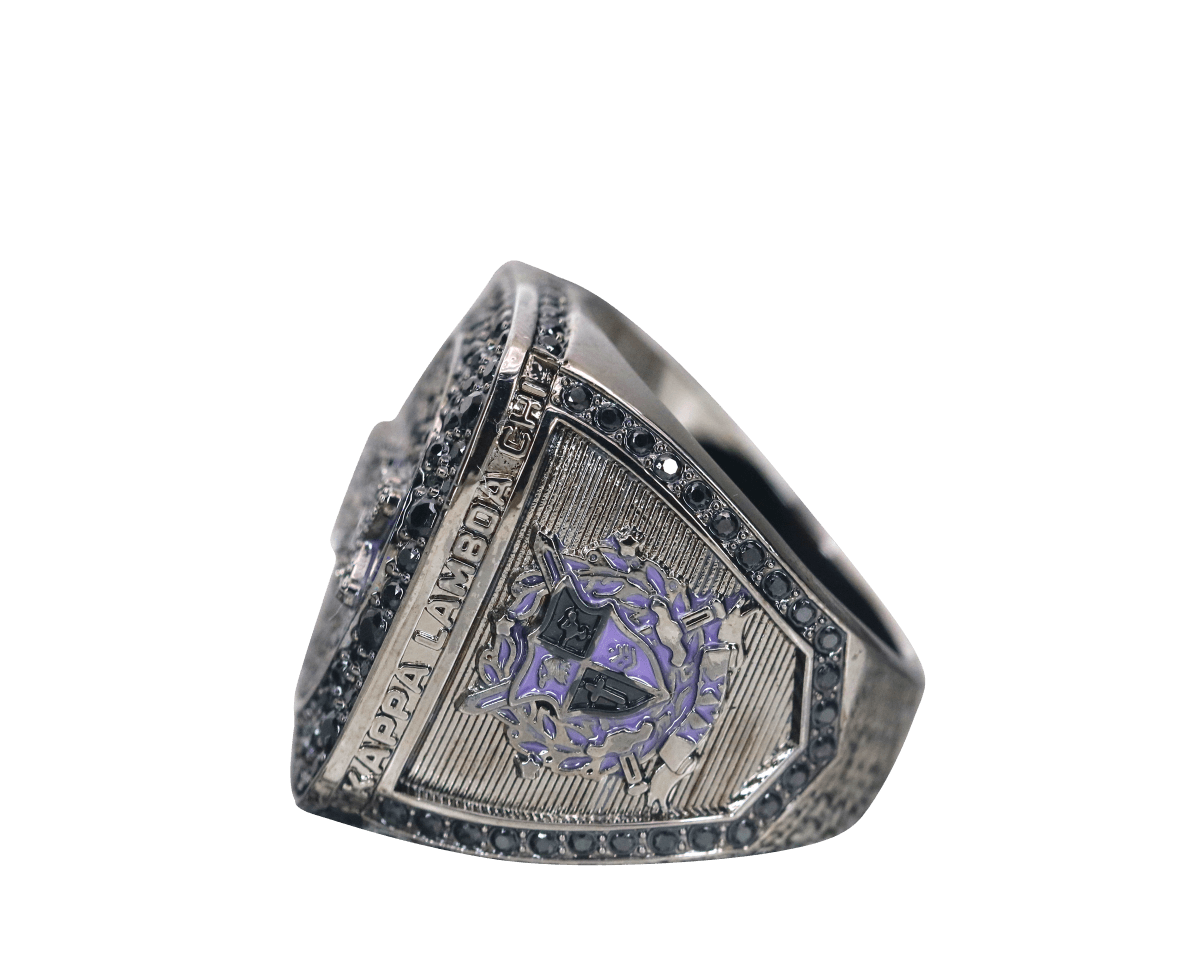 Kappa Lambda Chi Fraternity Ring (KLX) - Shine Series, Dark - fratrings