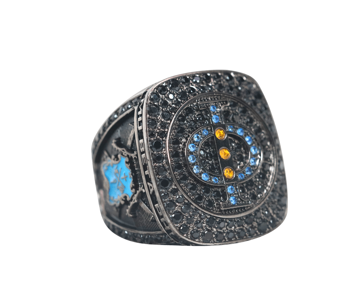 Mu Beta Phi Fraternity Ring (ΜΒΦ) - Shine Series, Dark - fratrings