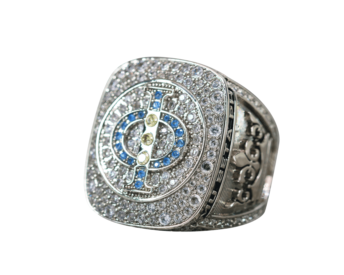 Mu Beta Phi Fraternity Ring (ΜΒΦ) - Shine Series, Silver - fratrings