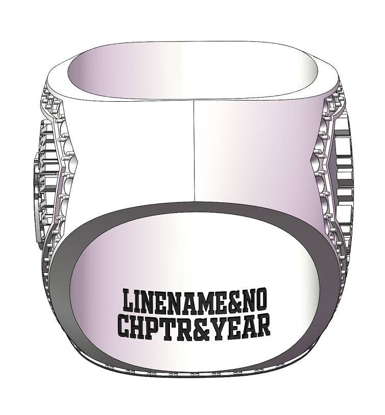 Mu Sigma Upsilon Sorority Ring (ΜΣΥ) - Flower Series, Silver - fratrings