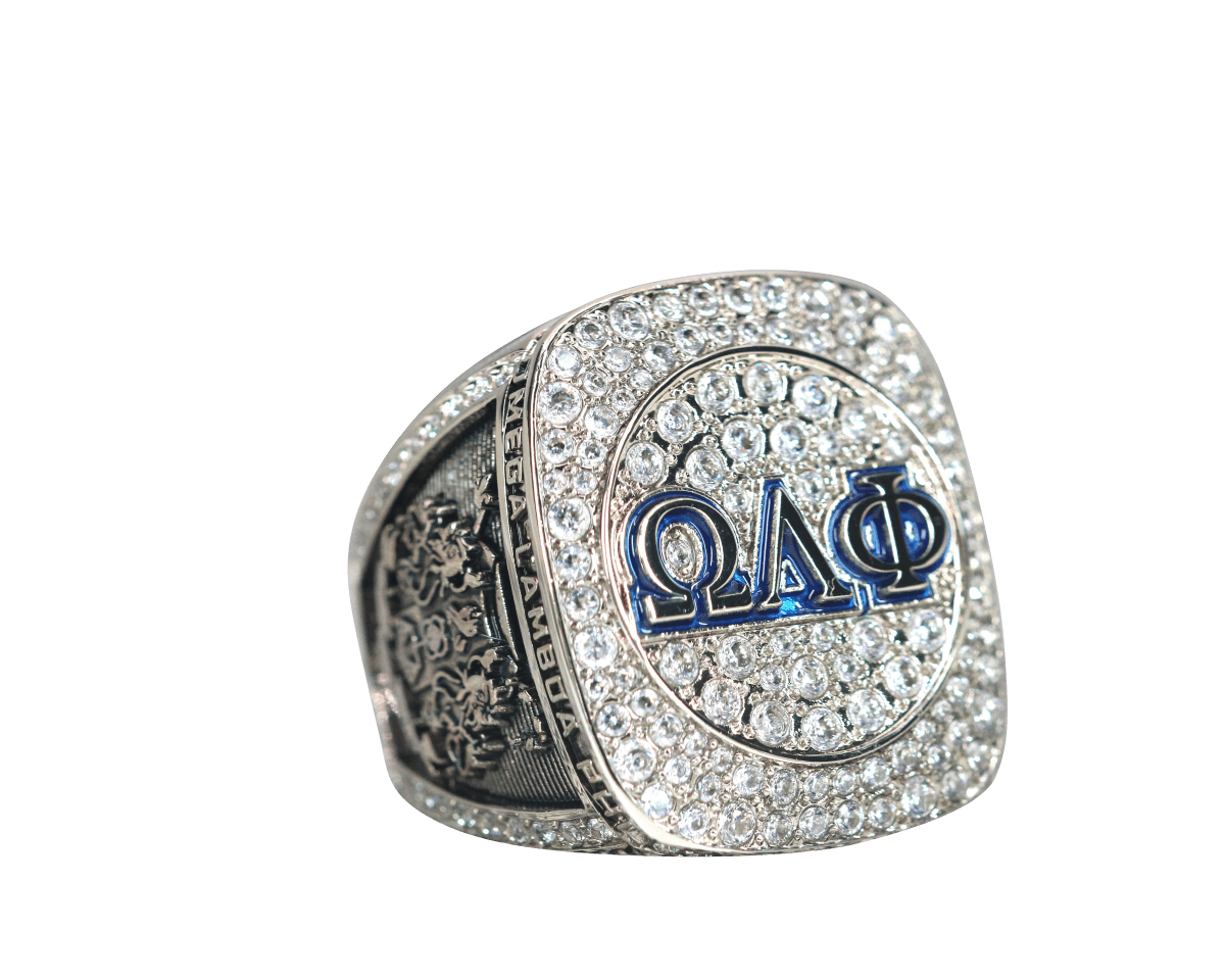 Omega Lambda Phi Fraternity Ring (ΩΛΦ) - Shine Series, Silver - fratrings