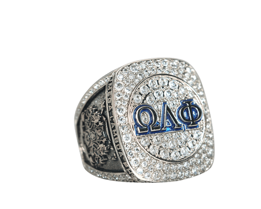 Omega Lambda Phi Fraternity Ring (ΩΛΦ) - Shine Series, Silver - fratrings