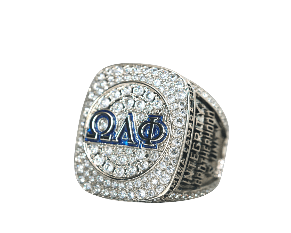 Omega Lambda Phi Fraternity Ring (ΩΛΦ) - Shine Series, Silver - fratrings