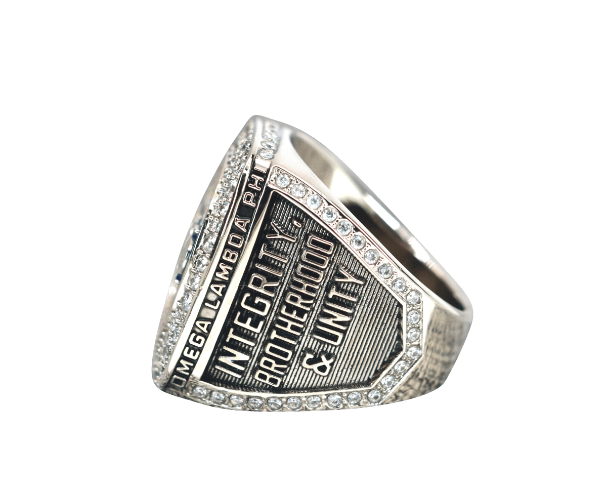 Omega Lambda Phi Fraternity Ring (ΩΛΦ) - Shine Series, Silver - fratrings