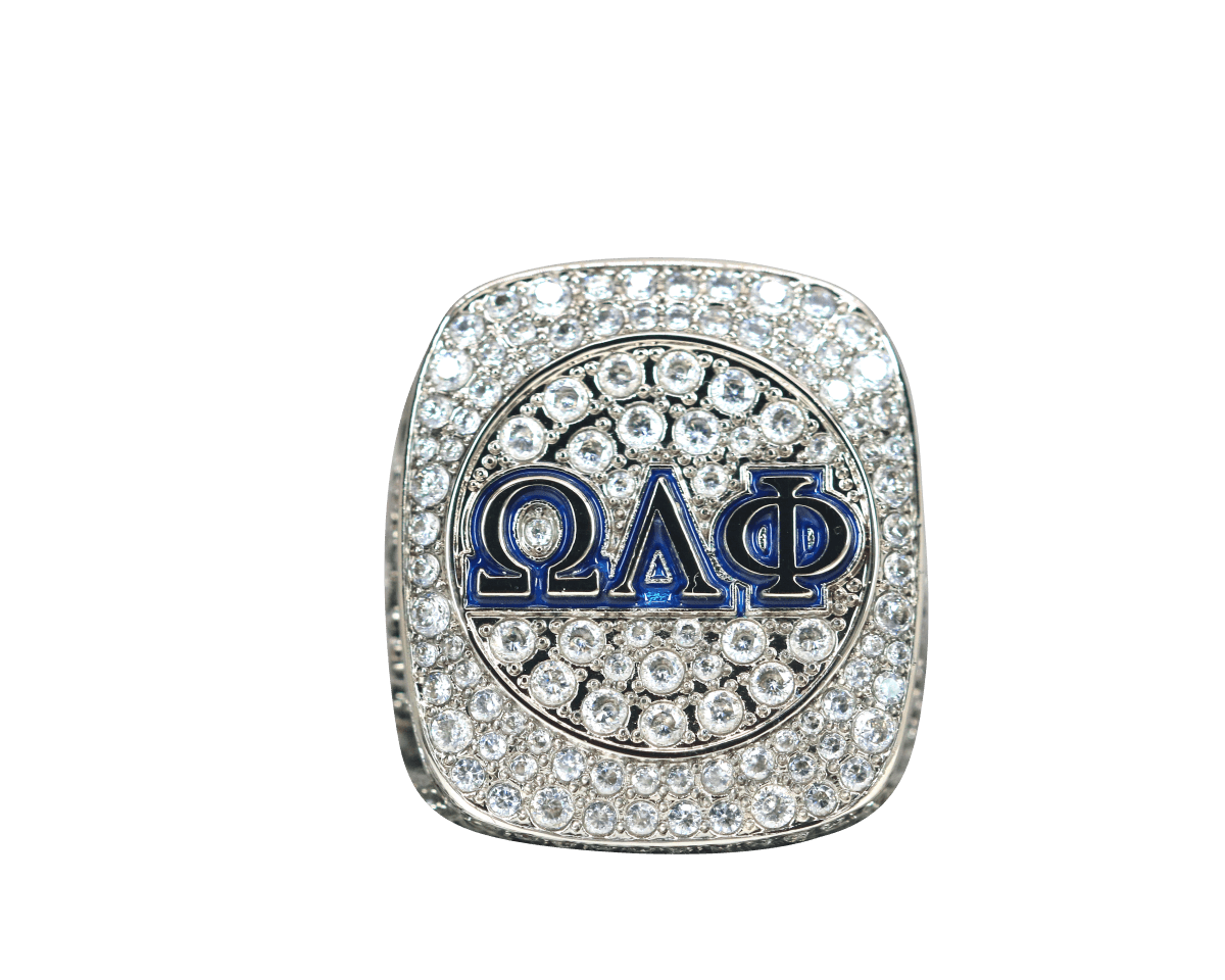 Omega Lambda Phi Fraternity Ring (ΩΛΦ) - Shine Series, Silver - fratrings