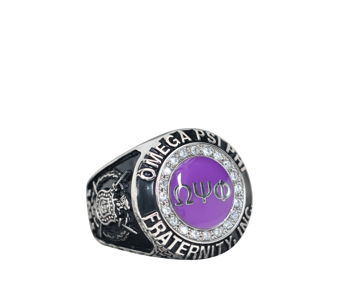 Omega Psi Phi Fraternity Ring Classic Man Series Silver