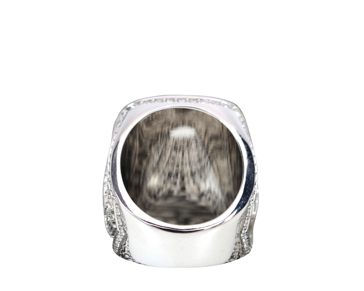 Omega Psi Phi Fraternity Ring (ΩΨΦ) - Shine Series, Silver - no background, inside view