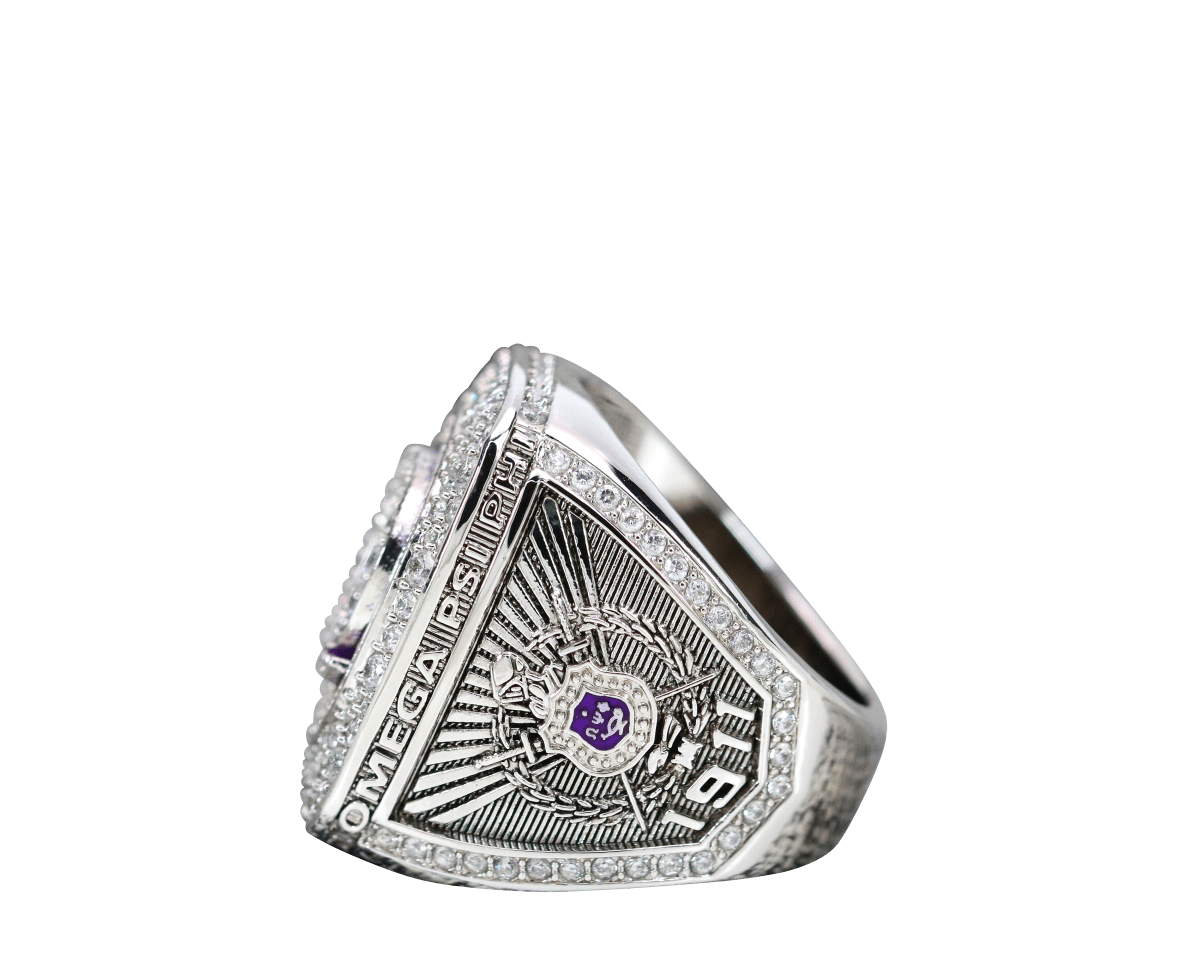 Omega Psi Phi Fraternity Ring (ΩΨΦ) - Shine Series Special "MAJESTIC PSI PSI" Version - fratrings