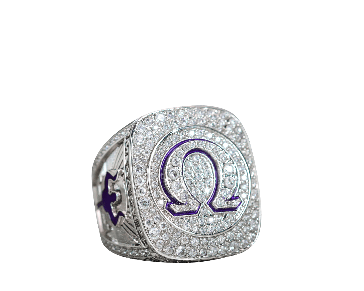 Omega Psi Phi Fraternity Ring (ΩΨΦ) - Shine Series Special "MAJESTIC PSI PSI" Version - fratrings