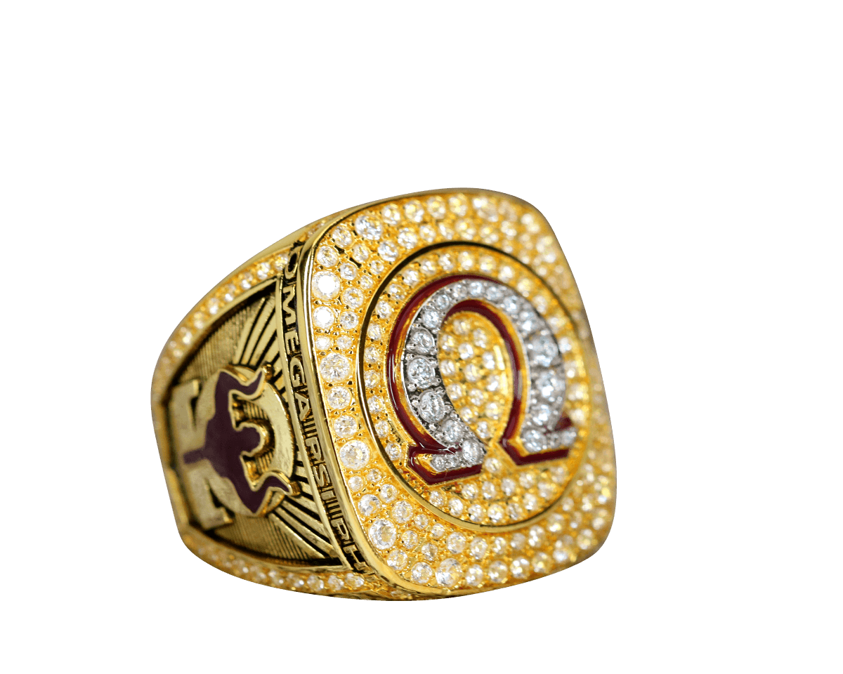 Omega Psi Phi Fraternity Ring Shine Series Yellow Gold